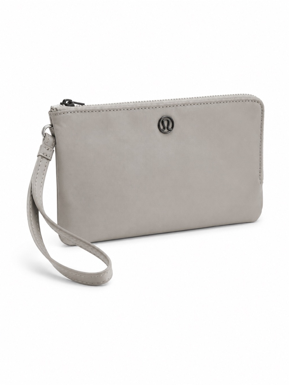 Lululemon Gray Double Zip Wristlet Travel Organizer Wallet Pouch Nylon